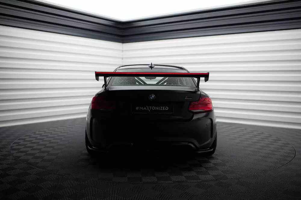 Carbon Spoiler With External Brackets Uprights + Led Bmw M2 F87 / 2 / 2 M-pack F22