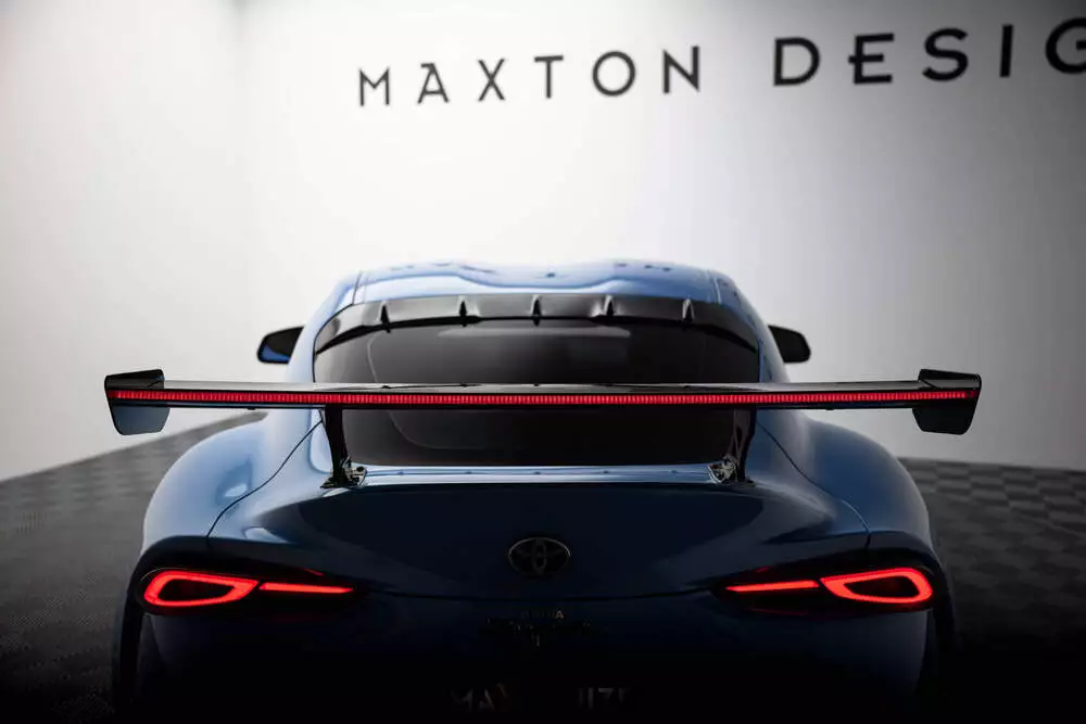Carbon Spoiler With External Brackets Uprights + Led Toyota Supra Mk5
