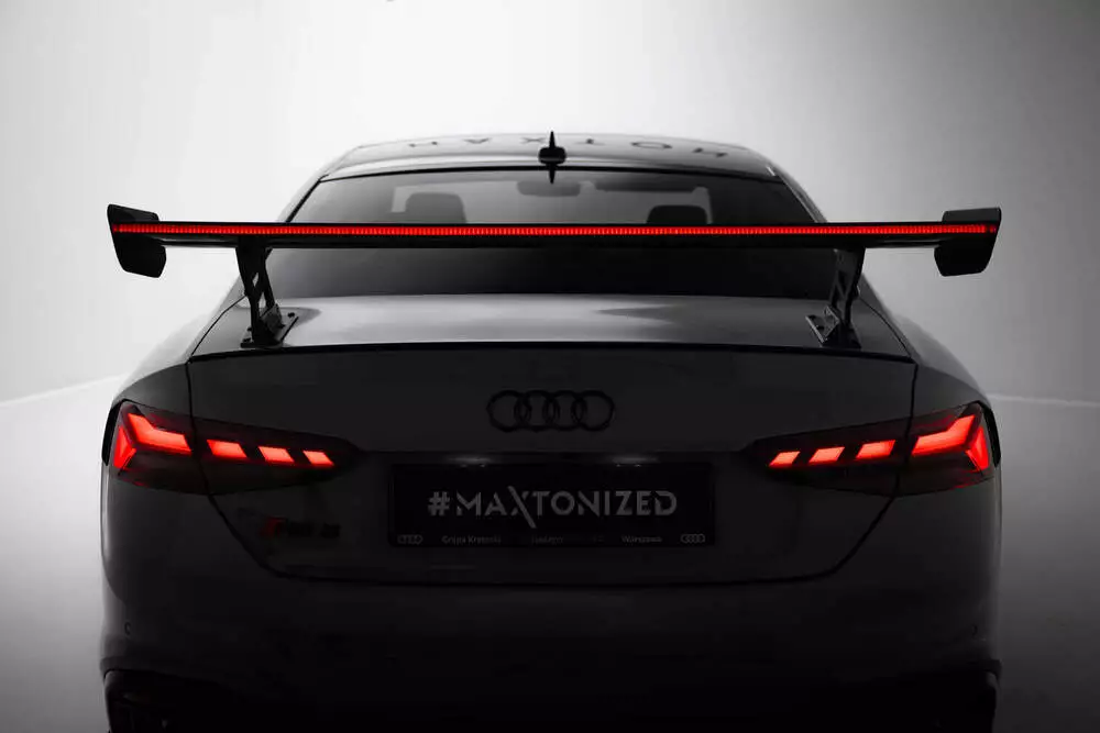 Carbon Spoiler With External Brackets Uprights V.2 + Led Audi A5 / A5 S-line / S5 / Rs5 Coupe F5 / F5 Facelift