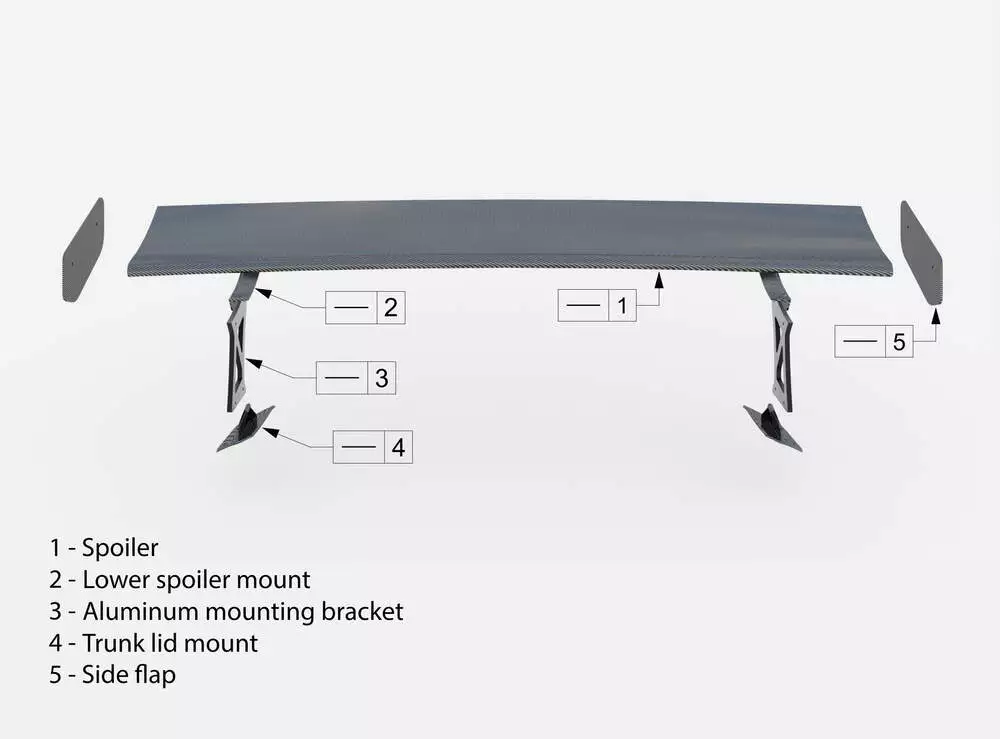 Carbon Spoiler With Internal Brackets Uprights Chevrolet Corvette Stingray / Grand Sport C7 - Image 14