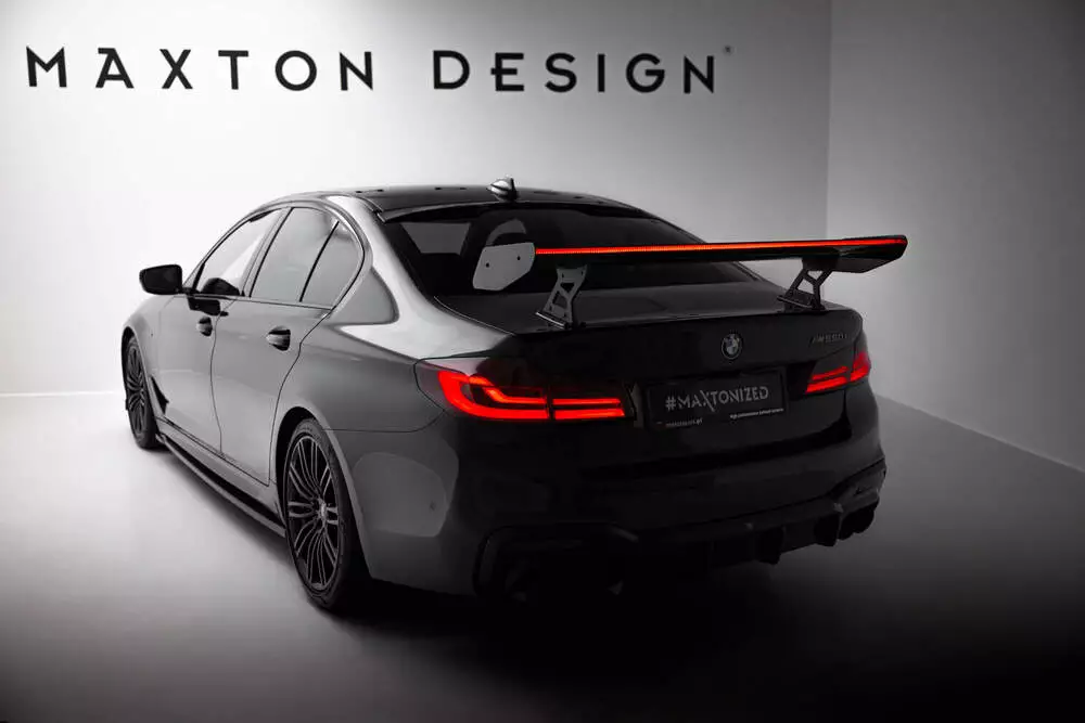 Carbon Spoiler With Internal Brackets Uprights + Led Bmw 5 / M5 Sedan G30 / F90