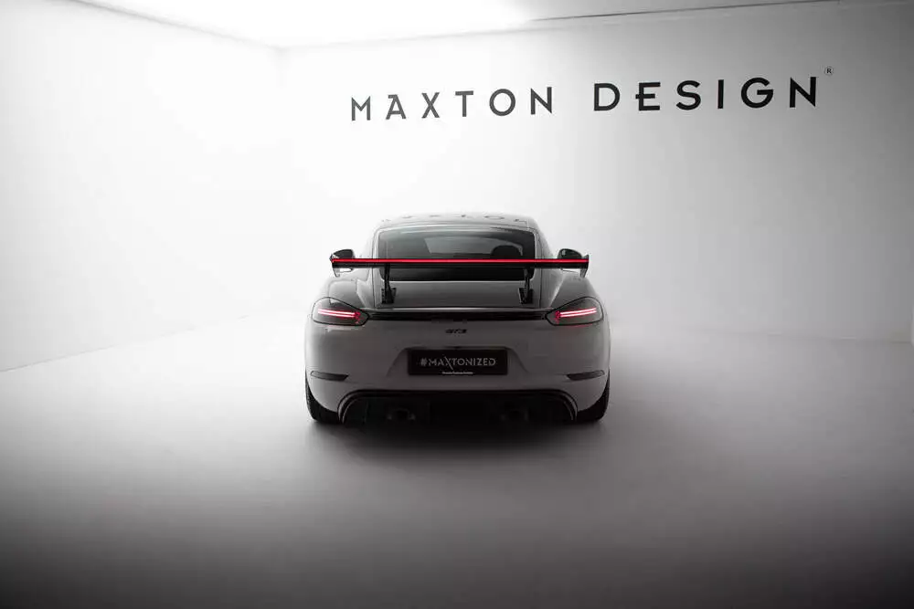 Carbon Spoiler With Internal Brackets Uprights V.2 + Led Porsche 718 Cayman 982c - Image 2