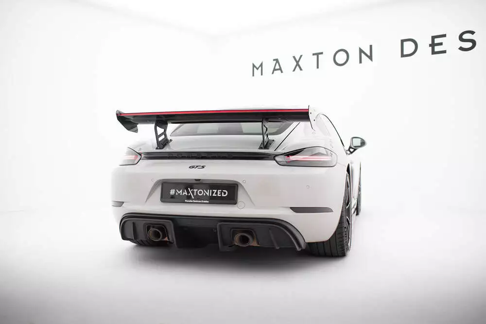 Carbon Spoiler With Internal Brackets Uprights V.2 + Led Porsche 718 Cayman 982c - Image 5