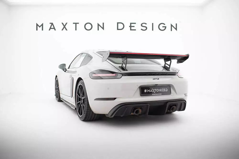 Carbon Spoiler With Internal Brackets Uprights V.2 + Led Porsche 718 Cayman 982c - Image 6