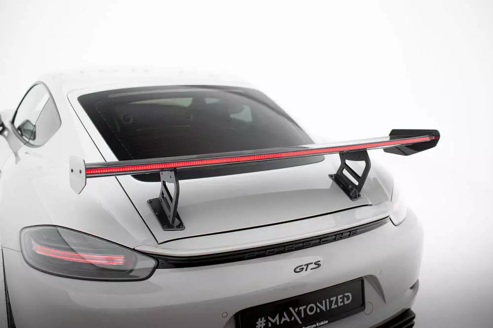 Carbon Spoiler With Internal Brackets Uprights V.2 + Led Porsche 718 Cayman 982c - Image 8