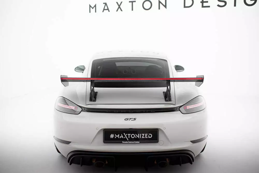 Carbon Spoiler With Internal Brackets Uprights V.2 + Led Porsche 718 Cayman 982c - Image 9