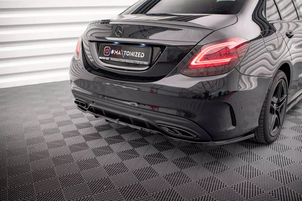 Rear Splitter (With Vertical Bars) Mercedes-benz C Amg-line W205 Facelift
