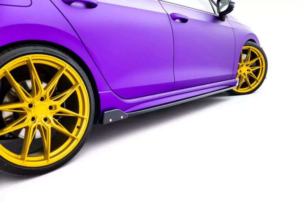 Side Skirts Diffusers V.2 + Flaps Volkswagen Golf R Mk8 Facelift - Image 2