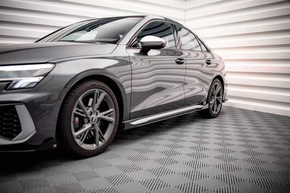 Street Pro Side Skirts Diffusers + Flaps Audi S3 / A3 S-line 8y / 8y Facelift
