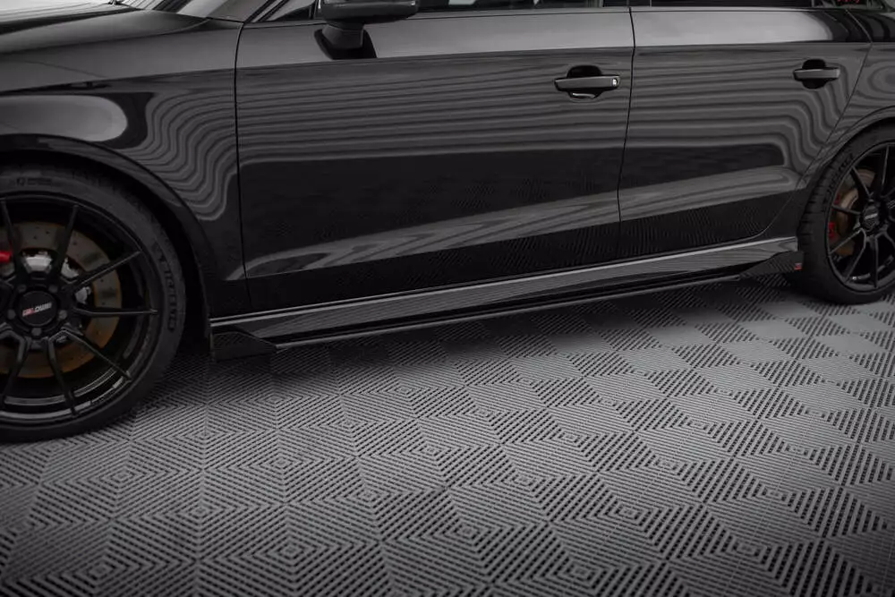 Street Pro Side Skirts Diffusers V.1 + Flaps Audi Rs3 Sedan 8v Facelift