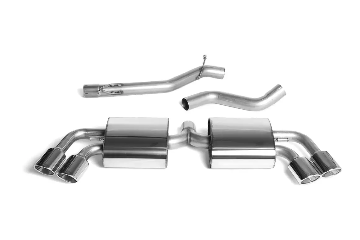 Cat-Back Exhaust System with Quad Polished Trims - TTS Quattro